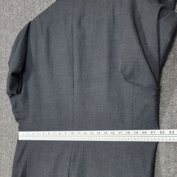 Vintage Tommy Hilfiger Blazer Mens 43R Gray Plaid Wool USA Made Jacket ACTWU - Picture 9 of 16